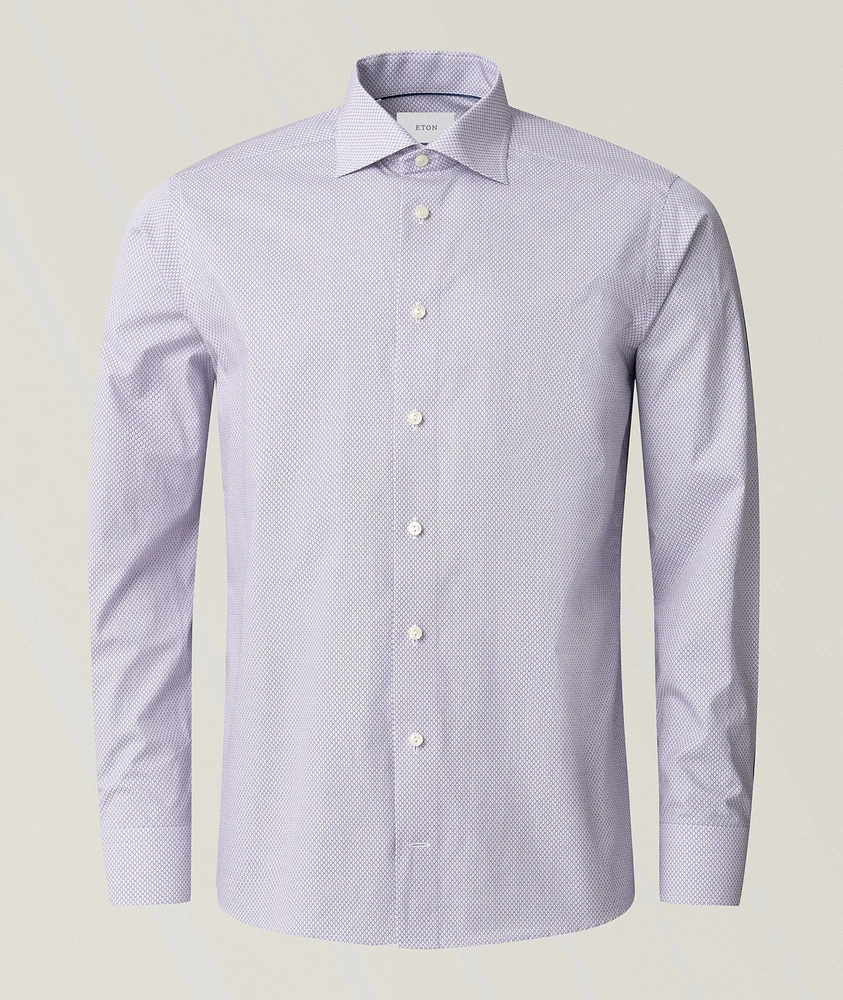 Slim-Fit Micro Dress Shirt