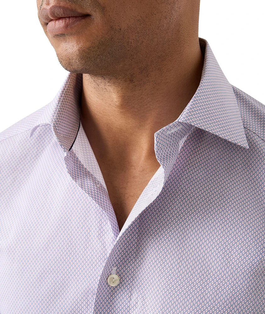 Slim-Fit Micro Dress Shirt