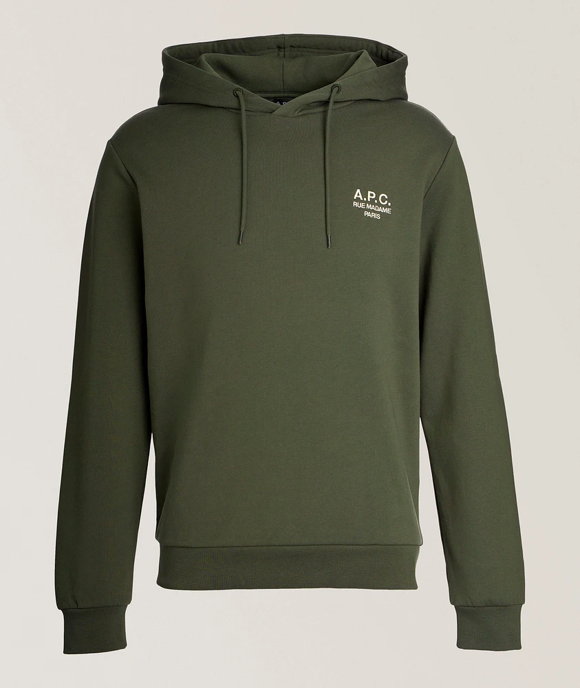 Logo Stretch-Cotton Hooded Sweater