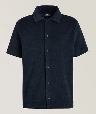 Terry Cotton Full-Button Polo