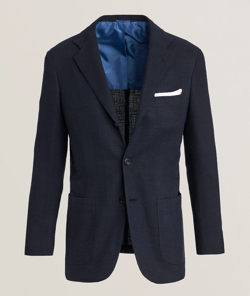 Textured Wool-Blend Sport Jacket