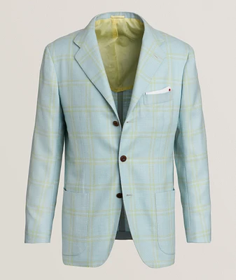 Windowpane Cashmere-Blend Sport Jacket