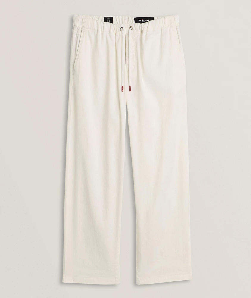 Drawstring Linen-Blend Pants