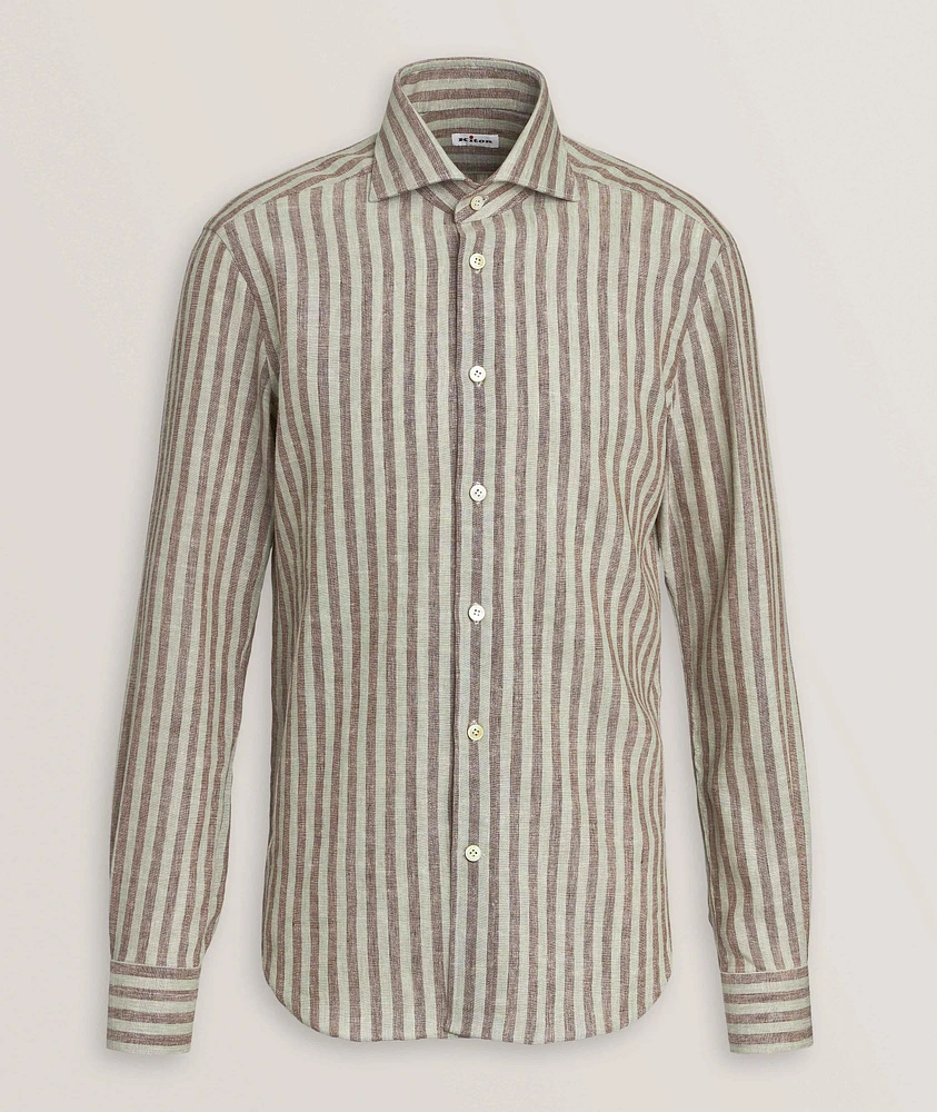 Wide Stripe Stretch-Linen Shirt
