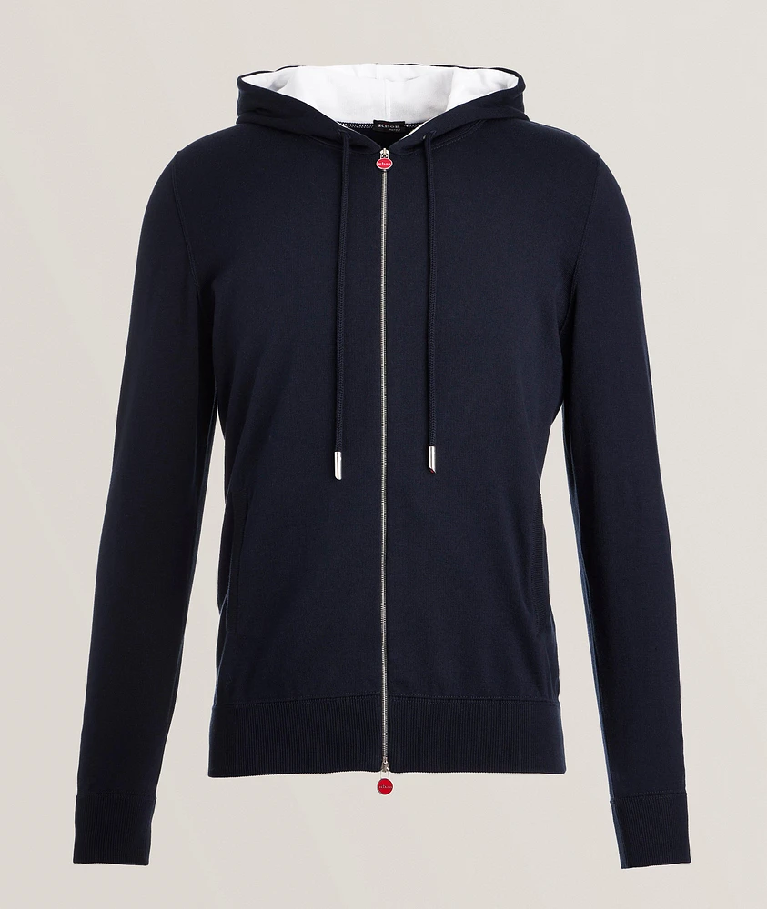 Contrast Cotton Knit Hooded Sweater