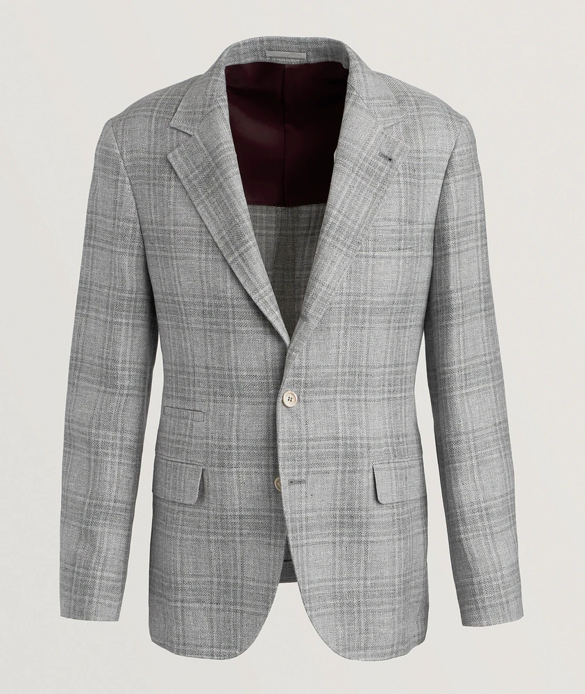 Plaid Wool-Blend Sport Jacket
