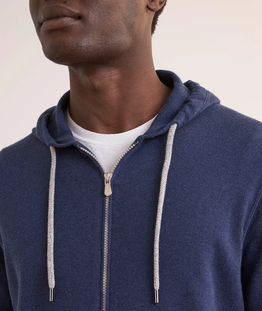 Cashmere Full-Zip Hooded Sweater