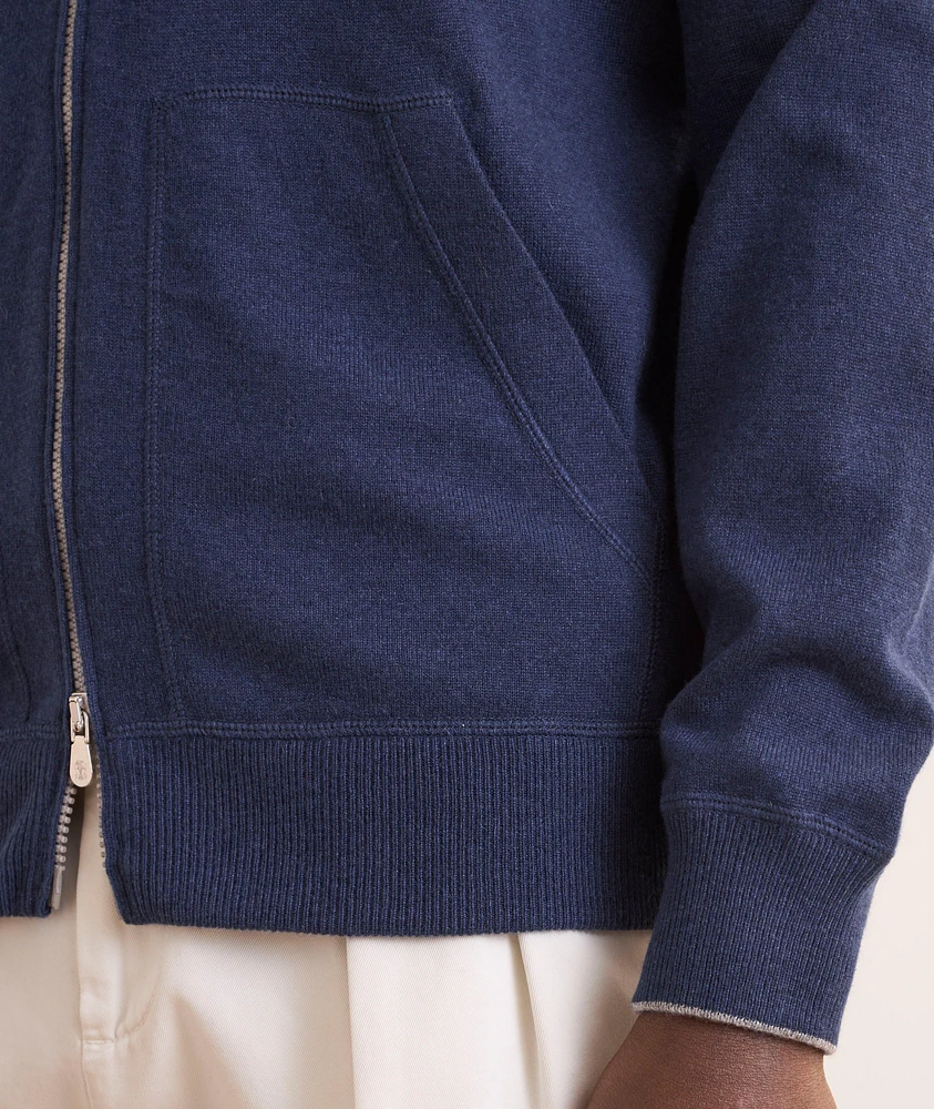 Cashmere Full-Zip Hooded Sweater