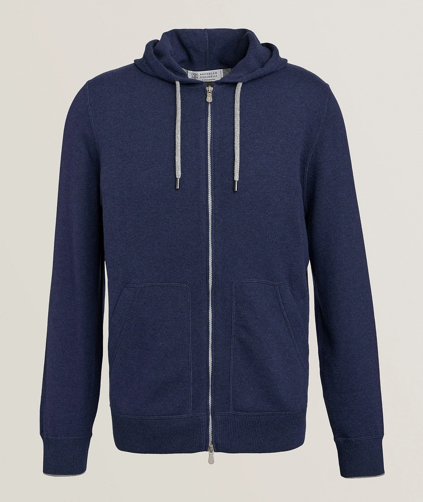 Cashmere Full-Zip Hooded Sweater
