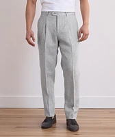 Leasure-Fit Linen Pleated Pants