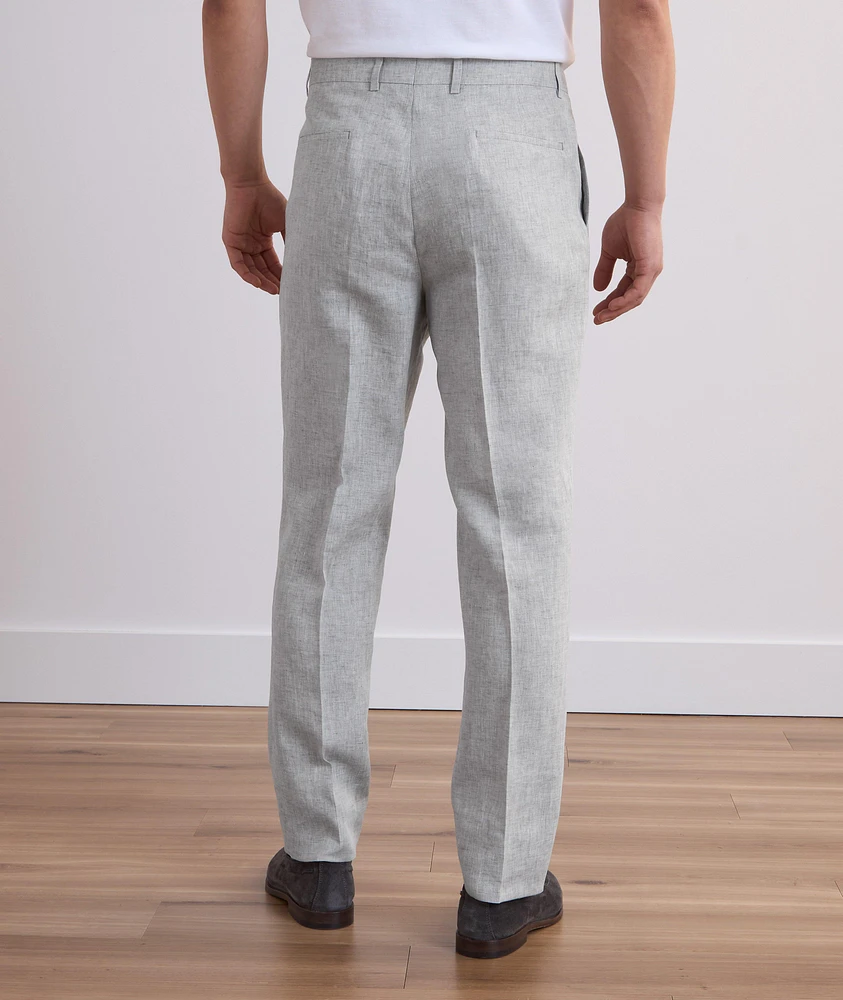 Leasure-Fit Linen Pleated Pants