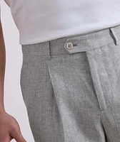 Leasure-Fit Linen Pleated Pants