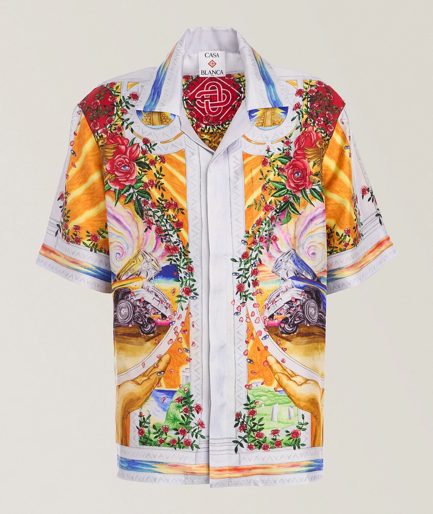 LA Tornade de Rose Silk Shirt