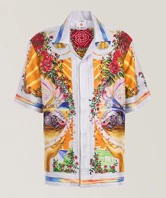 LA Tornade de Rose Silk Shirt