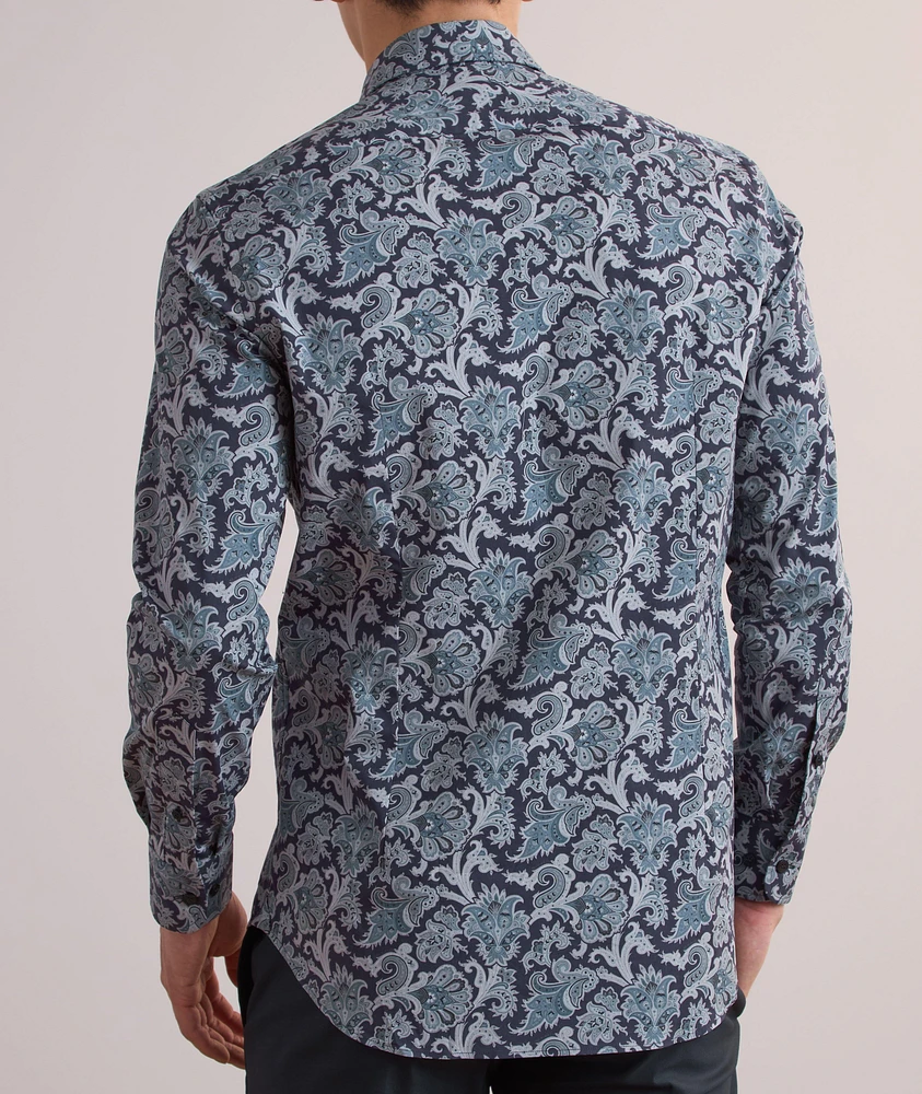 Floral Stretch-Cotton Shirt