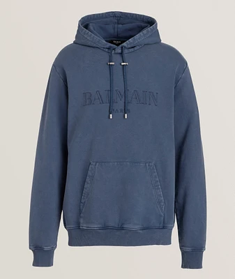 Embroidered Logo Cotton Hooded Sweater
