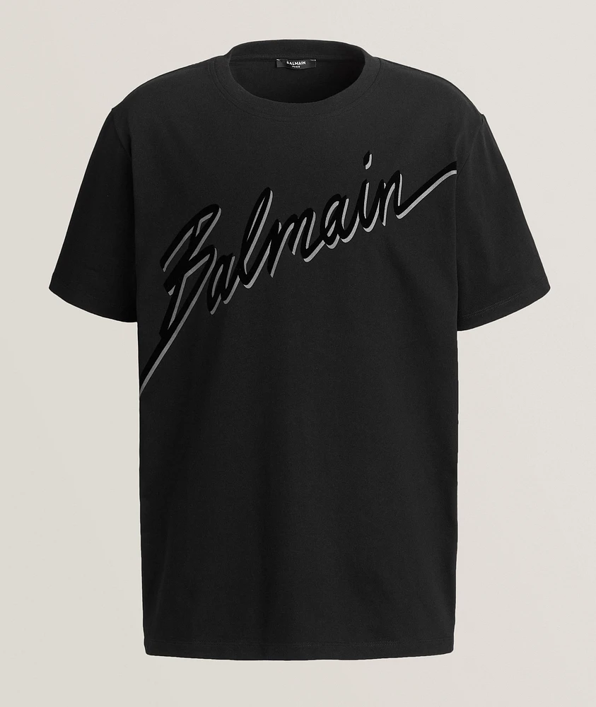 Flocked Cursive Logo T-Shirt
