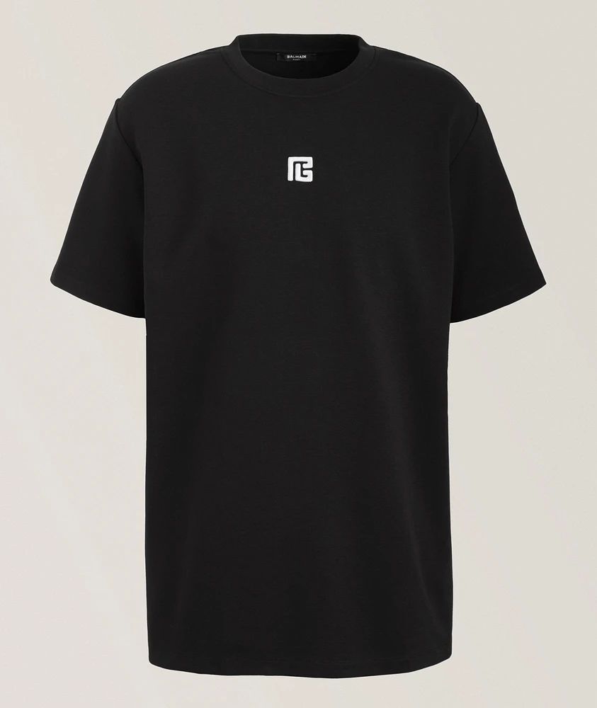 Embroidered Logo Cotton-Blend T-Shirt
