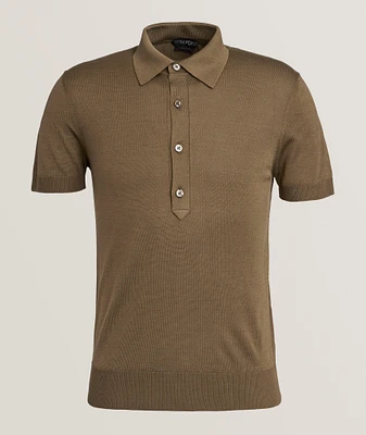 Silk-Viscose Knit Polo