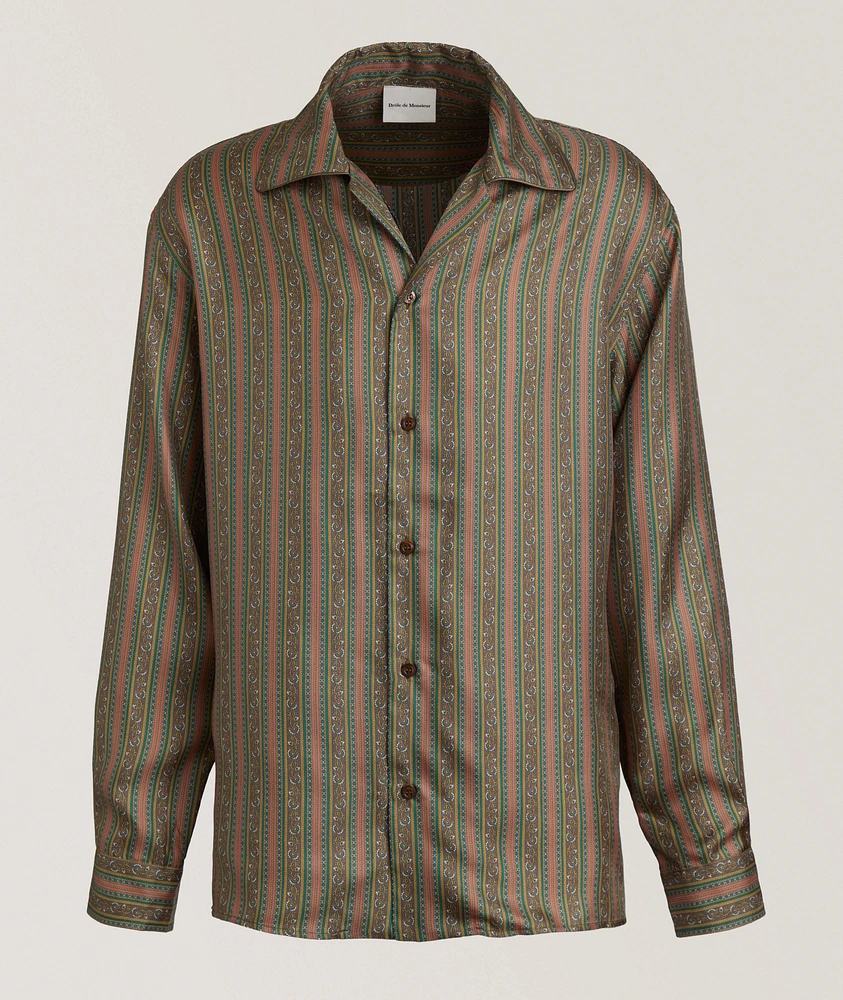 Rayures Fleuries Silk Shirt