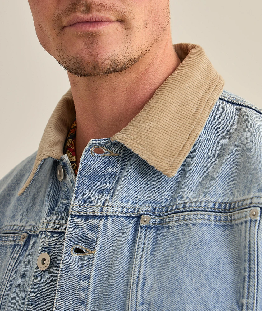 Corduroy Collar Denim Jacket
