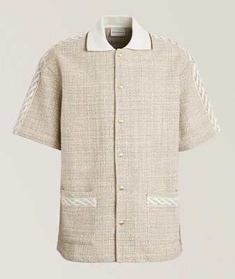 Lace-Trim Tweed Shirt