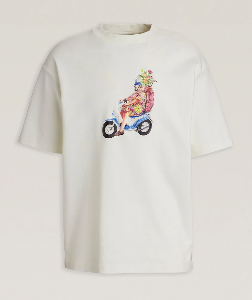 Scooter Graphic Print Cotton T-Shirt