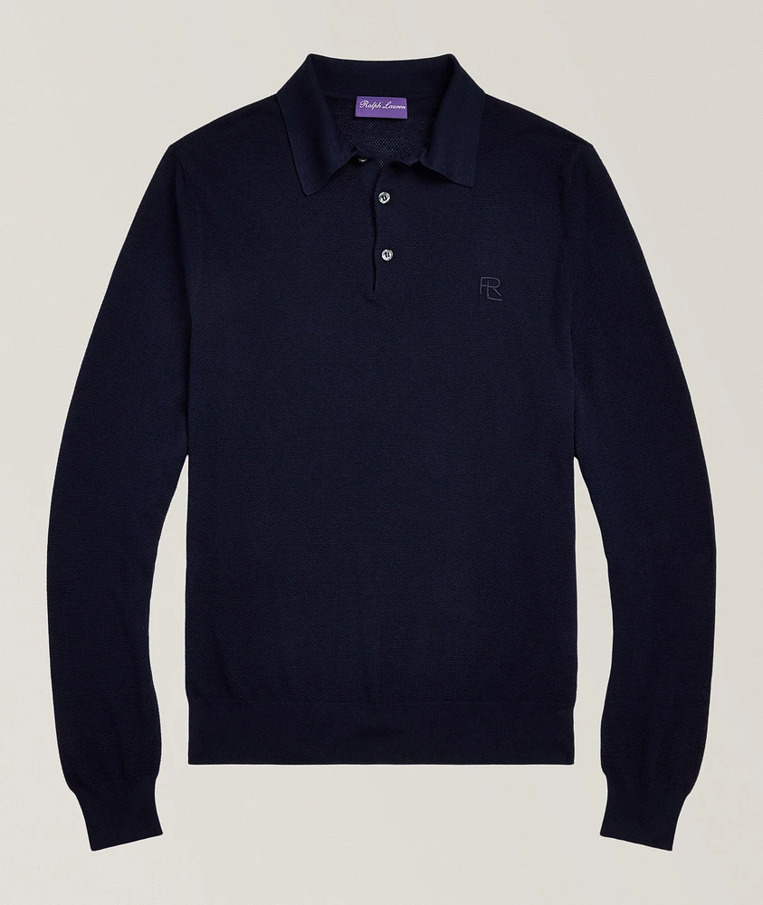 Silk-Cotton Knit Polo