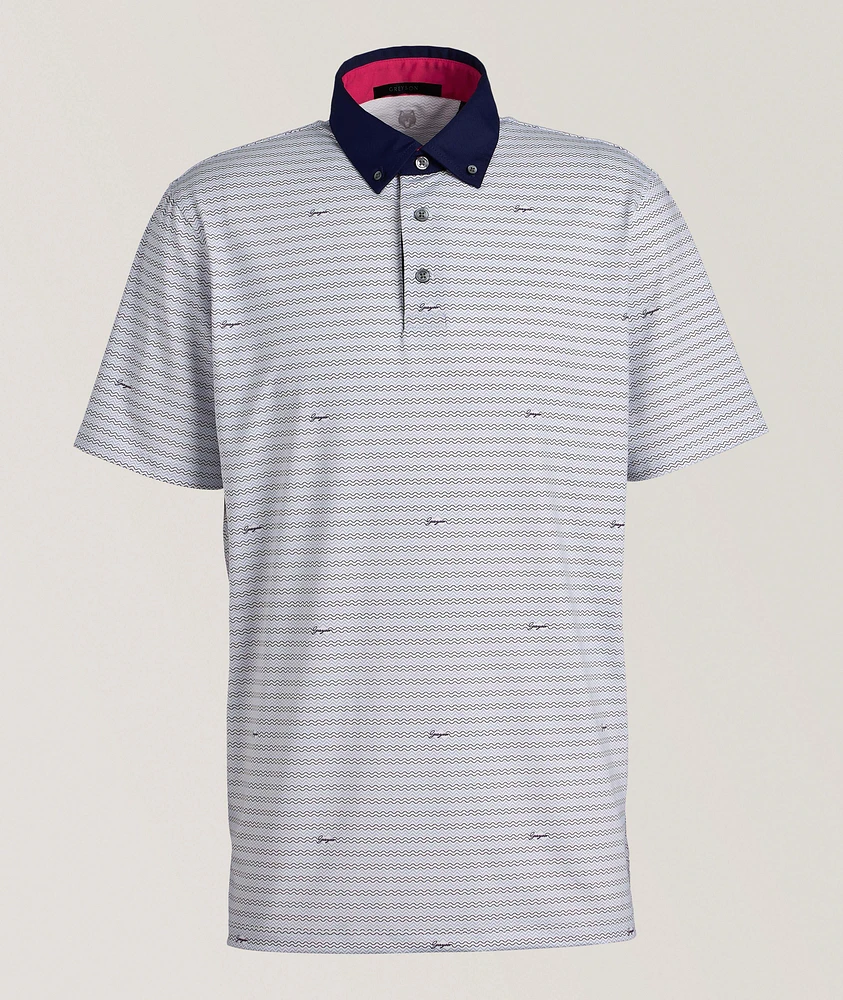 Wavy Stripe Performance Golf Polo