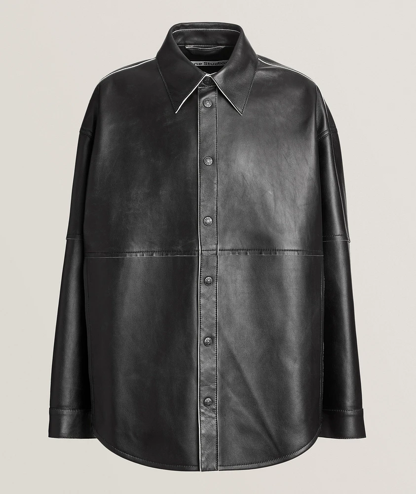 Leather Piping Overshirt