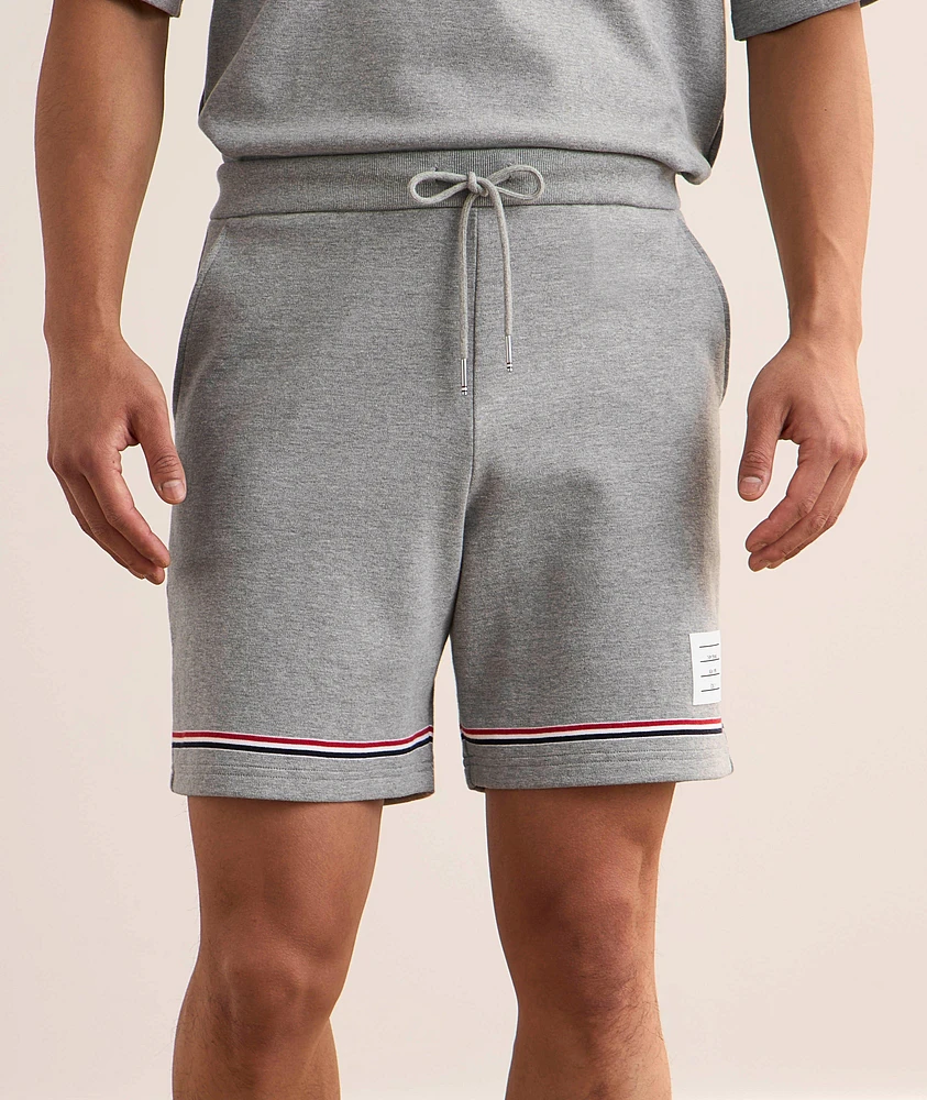 Striped-Trim Cotton Drawstring Shorts