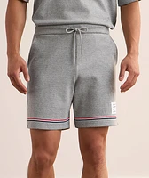 Striped-Trim Cotton Drawstring Shorts