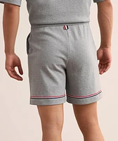 Striped-Trim Cotton Drawstring Shorts