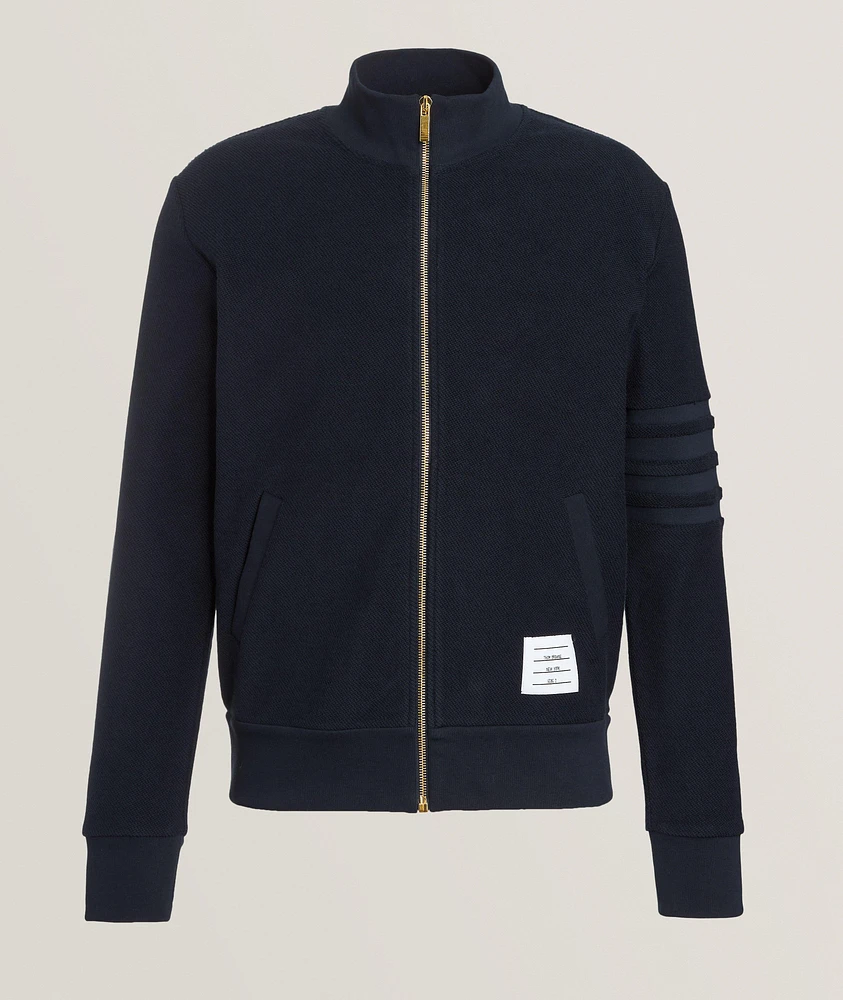 4-Bar Reverse Loopback Zipper Cardigan