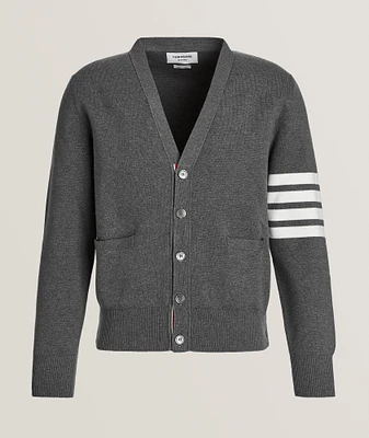 4-Bar Milano Stitch Cotton Cardigan