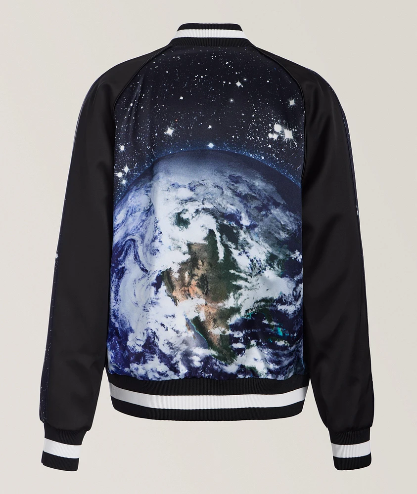 Earth & Stars Print Bomber Jacket