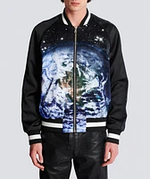 Earth & Stars Print Bomber Jacket