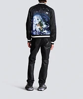Earth & Stars Print Bomber Jacket
