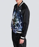 Earth & Stars Print Bomber Jacket