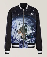Earth & Stars Print Bomber Jacket