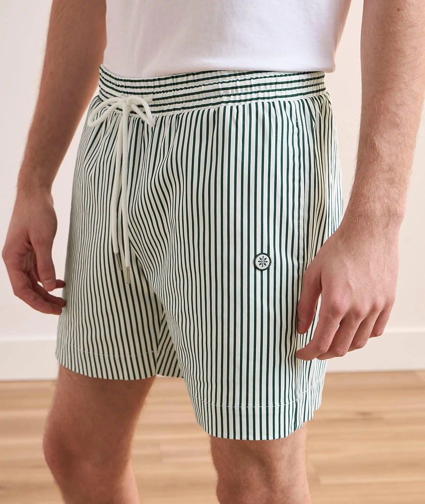Pinstripe Lined Swim Shorts