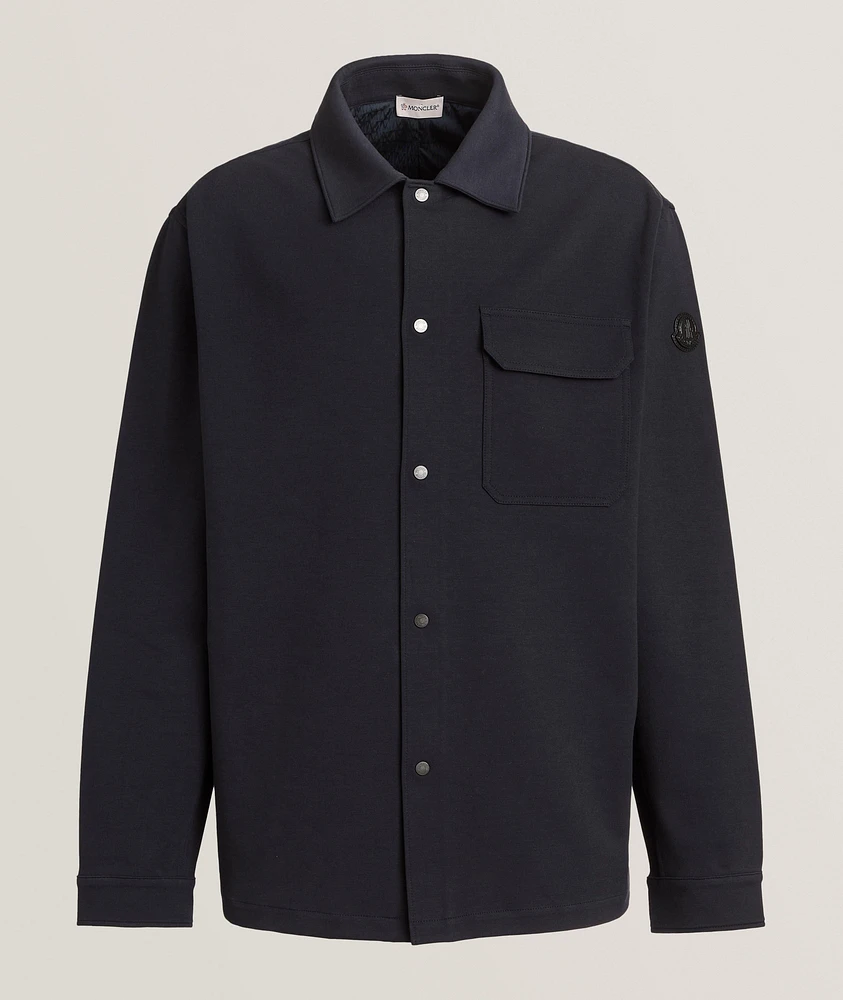 Stretch-Cotton Jersey Shirt Jacket