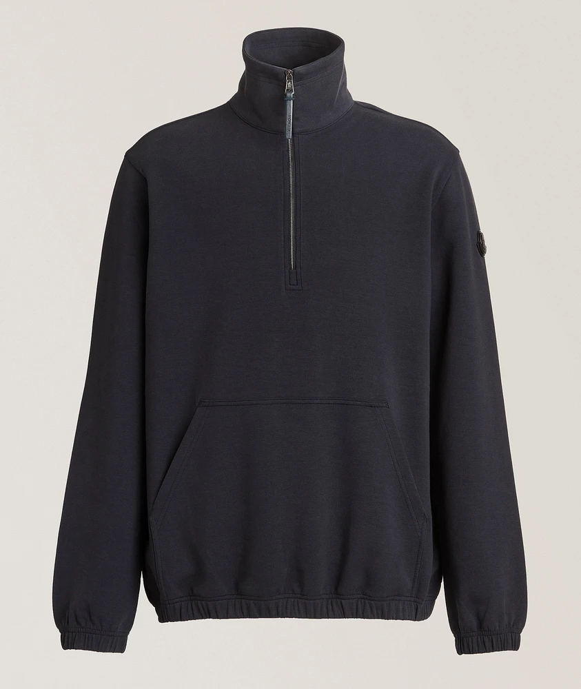 Stretch-Cotton Half-Zip Sweatshirt