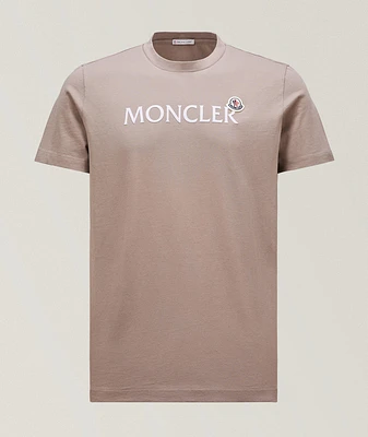 Flocked Text Logo Cotton T-Shirt