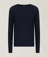 Chevron Wool-Blend Crewneck Sweater