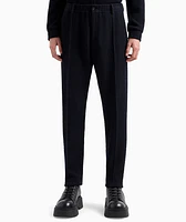 Pleated Stretch Seersucker Trousers