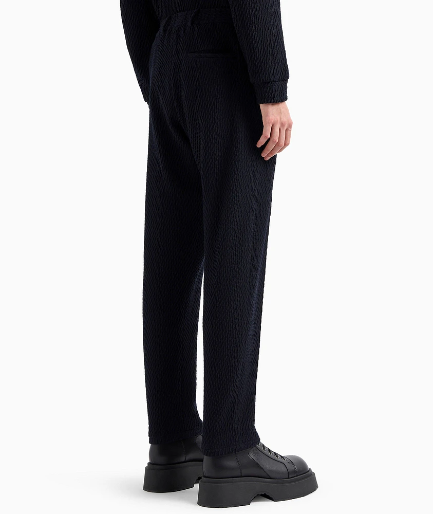 Pleated Stretch Seersucker Trousers