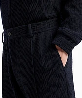 Pleated Stretch Seersucker Trousers