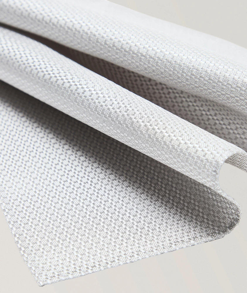 Geometric Jacquard Silk Pocket Square