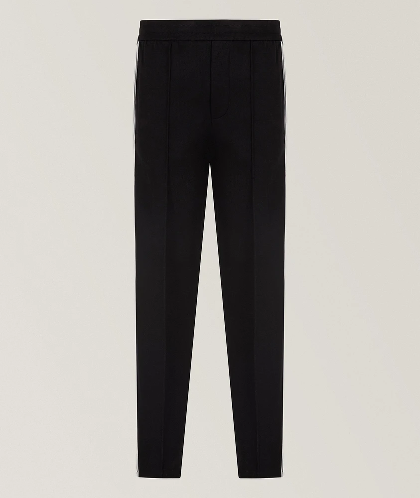 Cotton-Blend Jersey Logo Band Pants